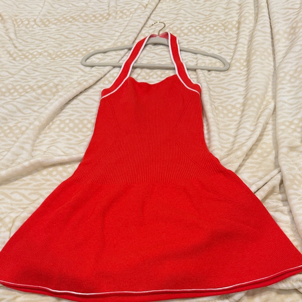 Anthropologie Red Backless Dress
